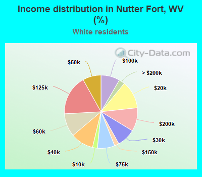 Income distribution in Nutter Fort, WV (%)