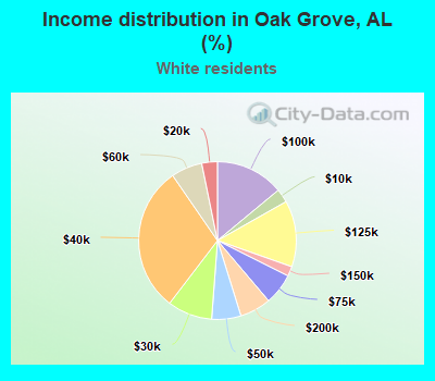Income distribution in Oak Grove, AL (%)
