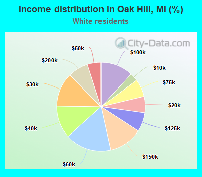 Income distribution in Oak Hill, MI (%)