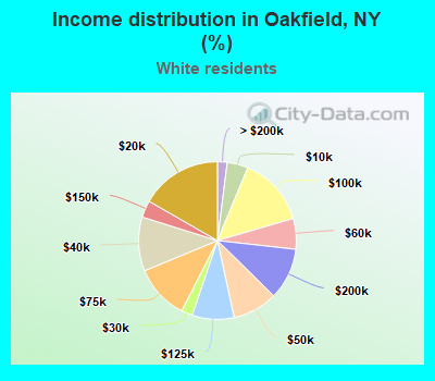 Income distribution in Oakfield, NY (%)