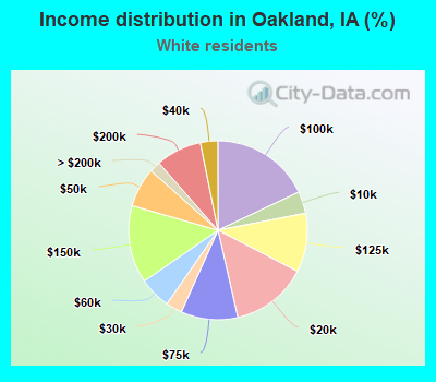 Income distribution in Oakland, IA (%)