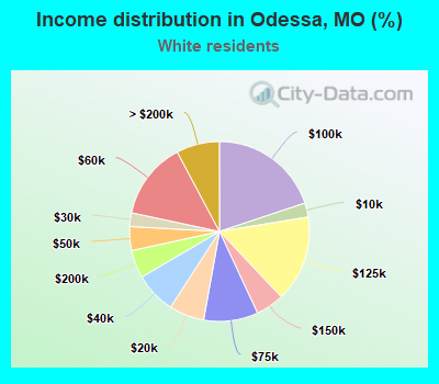 Income distribution in Odessa, MO (%)