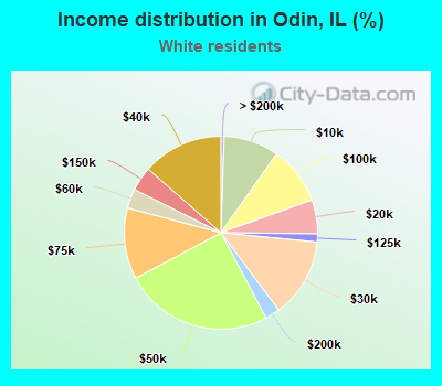 Income distribution in Odin, IL (%)