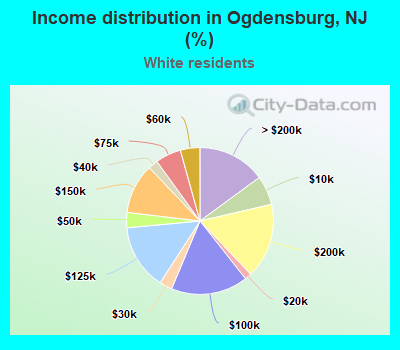 Income distribution in Ogdensburg, NJ (%)