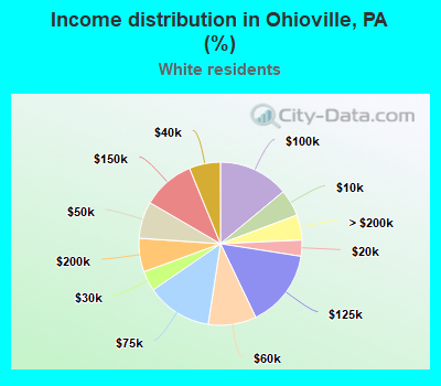Income distribution in Ohioville, PA (%)