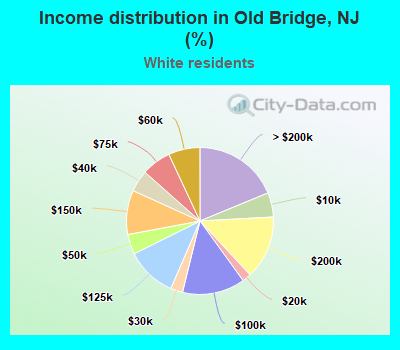 Income distribution in Old Bridge, NJ (%)