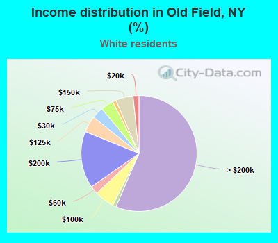Income distribution in Old Field, NY (%)