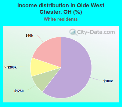 Income distribution in Olde West Chester, OH (%)