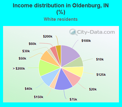 Income distribution in Oldenburg, IN (%)