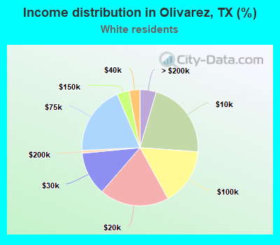 Income distribution in Olivarez, TX (%)