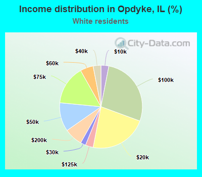 Income distribution in Opdyke, IL (%)
