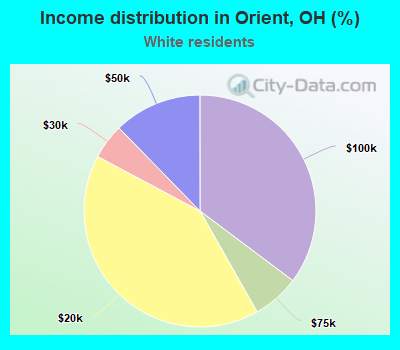 Income distribution in Orient, OH (%)