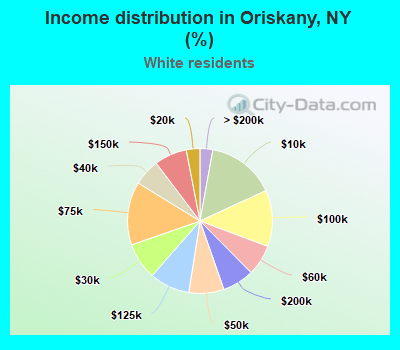 Income distribution in Oriskany, NY (%)