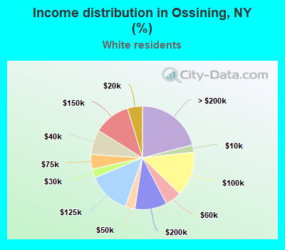 Income distribution in Ossining, NY (%)