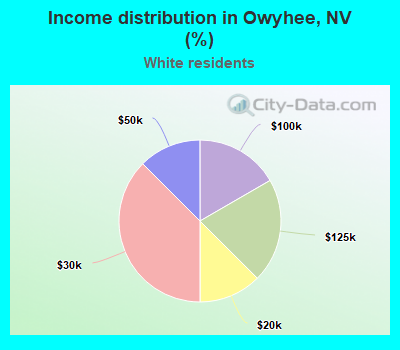 Income distribution in Owyhee, NV (%)