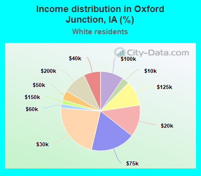 Income distribution in Oxford Junction, IA (%)