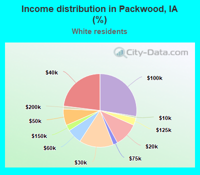 Income distribution in Packwood, IA (%)