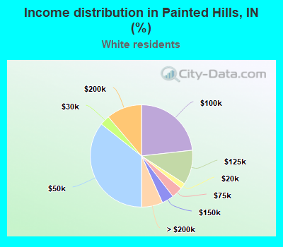 Income distribution in Painted Hills, IN (%)