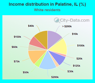 Income distribution in Palatine, IL (%)