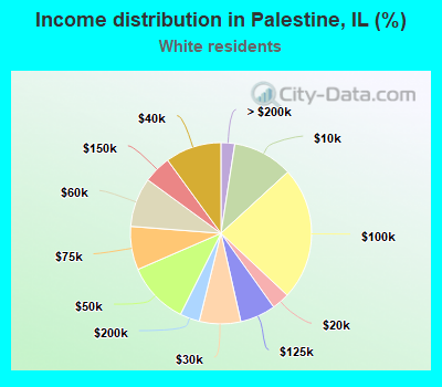 Income distribution in Palestine, IL (%)