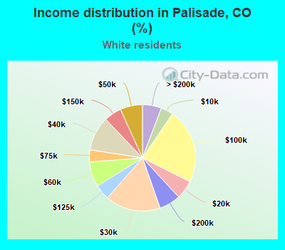 Income distribution in Palisade, CO (%)