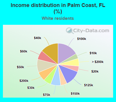 Income distribution in Palm Coast, FL (%)