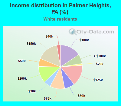 Income distribution in Palmer Heights, PA (%)