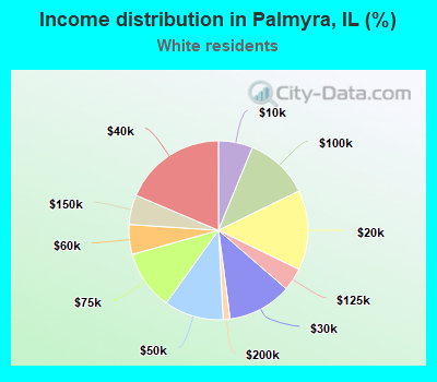 Income distribution in Palmyra, IL (%)
