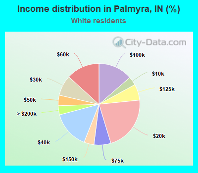 Income distribution in Palmyra, IN (%)