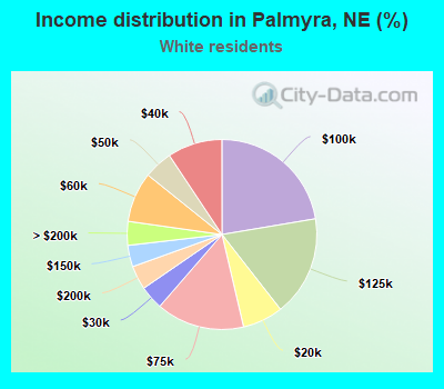 Income distribution in Palmyra, NE (%)