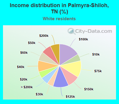 Income distribution in Palmyra-Shiloh, TN (%)