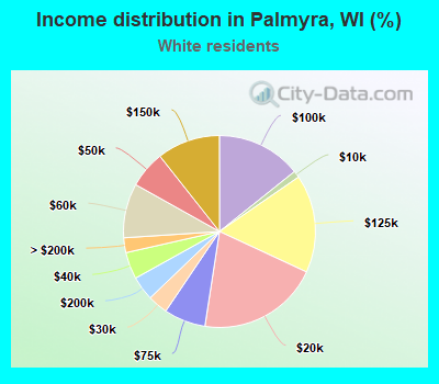 Income distribution in Palmyra, WI (%)