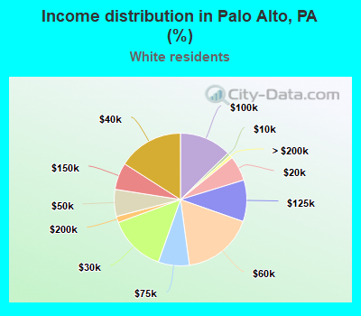 Income distribution in Palo Alto, PA (%)