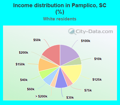 Income distribution in Pamplico, SC (%)