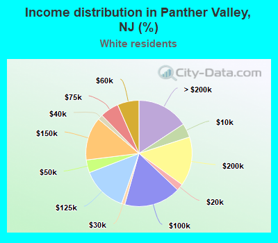 Income distribution in Panther Valley, NJ (%)