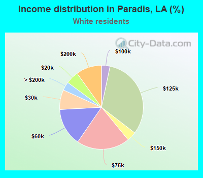 Income distribution in Paradis, LA (%)