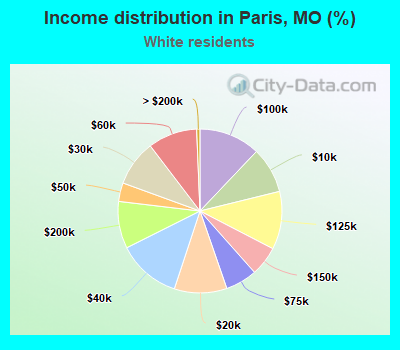 Income distribution in Paris, MO (%)