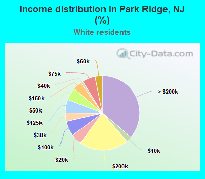 Income distribution in Park Ridge, NJ (%)