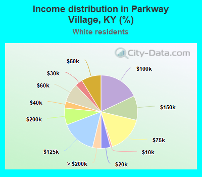 Income distribution in Parkway Village, KY (%)