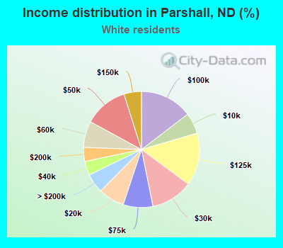 Income distribution in Parshall, ND (%)