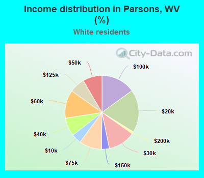 Income distribution in Parsons, WV (%)