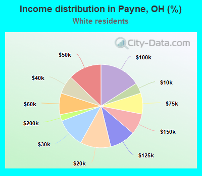 Income distribution in Payne, OH (%)