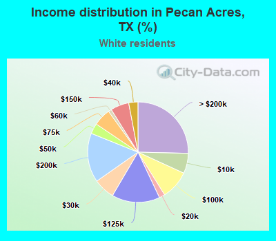 Income distribution in Pecan Acres, TX (%)
