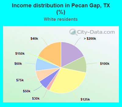 Income distribution in Pecan Gap, TX (%)
