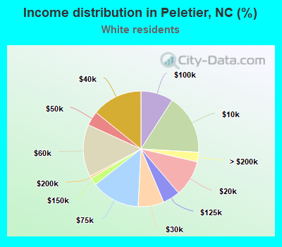 Income distribution in Peletier, NC (%)