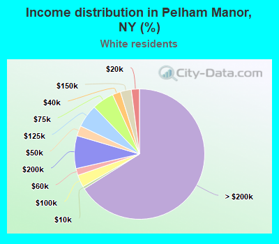 Income distribution in Pelham Manor, NY (%)