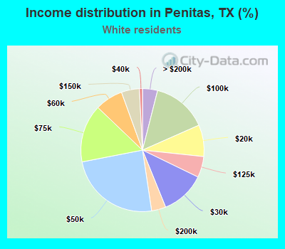 Income distribution in Penitas, TX (%)