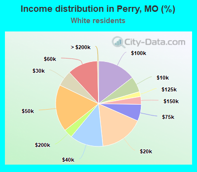 Income distribution in Perry, MO (%)