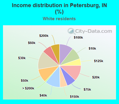 Income distribution in Petersburg, IN (%)