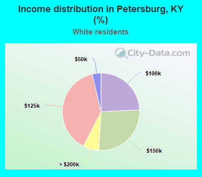 Income distribution in Petersburg, KY (%)